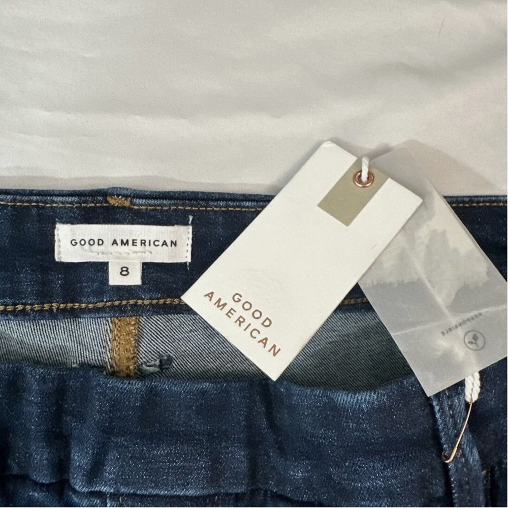 NWT‎ $89 Good American [ 8/ 5XL ] Pull-On Flare Jeans in Indigo Blue #S813 - Picture 4 of 16